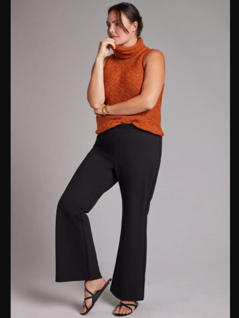Maeve by Anthropologie Ponte Flare Pull-On Pants Black Size 2X